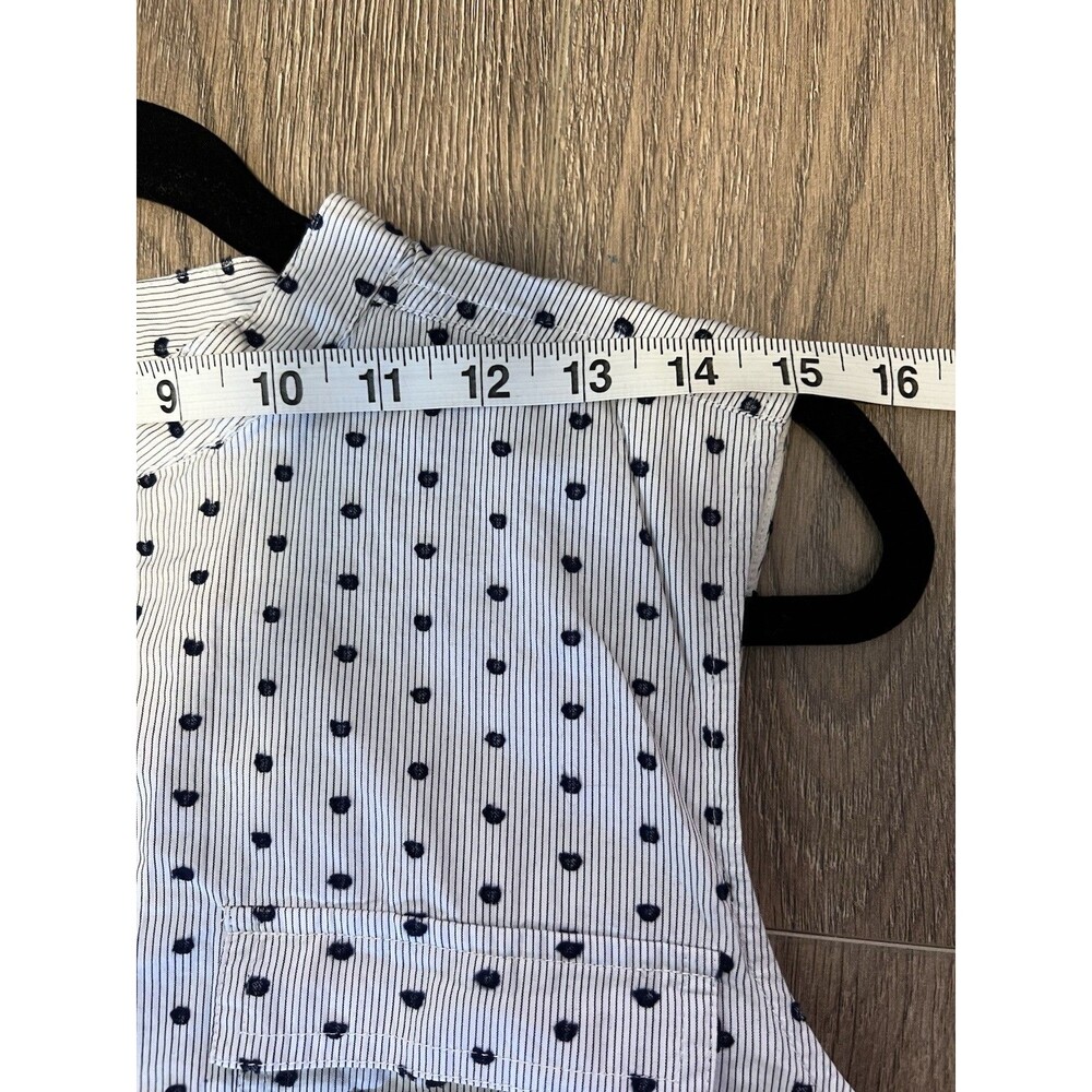 Banana Republic Midi Shirt Dress Workwear Polka Dot Pockets Tie Waist Sz Large - Picture 9 of 10